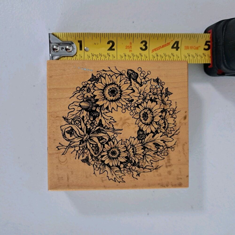 Sunflower Wreath Rubber Stamps - K-1615